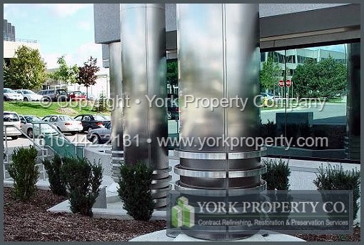 Stainless steel cleaning and refinishing. Application of clear protective coating to protect from the elements.