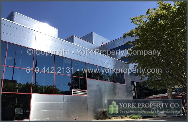 Oxidized exterior commercial stained stainless steel refinishing contractor in my area.