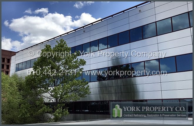 Commercial Caulking Stained Stainless Steel Panel Cleaning
